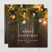 クリスマスパインコーン企業のグリーティ素朴ング シーズンカード (正面/裏面)