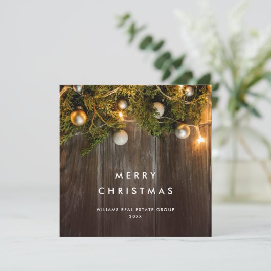 クリスマスパインコーン企業のグリーティ素朴ング シーズンカード (スタンド正面)