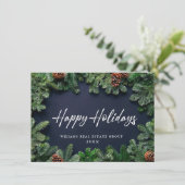 クリスマスパインコーン企業のグリーティ素朴ング シーズンカード (スタンド正面)