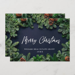 クリスマスパインコーン企業のグリーティ素朴ング シーズンカード