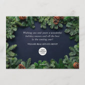 クリスマスパインコーン企業のグリーティ素朴ング シーズンカード (裏面)