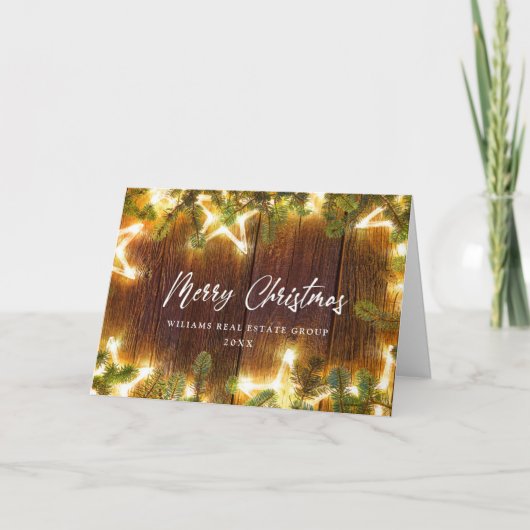 クリスマスパインコーン企業のグリーティ素朴ング シーズンカード (正面)