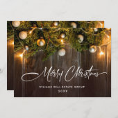クリスマスパインコーン企業のグリーティ素朴ング シーズンカード (正面/裏面)