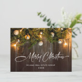 クリスマスパインコーン企業のグリーティ素朴ング シーズンカード (スタンド正面)