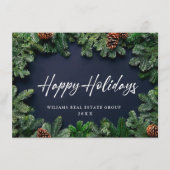 クリスマスパインコーン企業のグリーティ素朴ング シーズンカード (正面)