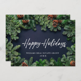 クリスマスパインコーン企業のグリーティ素朴ング シーズンカード