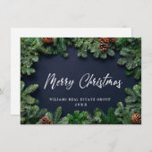 クリスマスパインコーン企業のグリーティ素朴ング シーズンカード (正面/裏面)