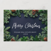 クリスマスパインコーン企業のグリーティ素朴ング シーズンカード (正面)