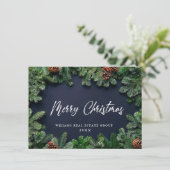 クリスマスパインコーン企業のグリーティ素朴ング シーズンカード (スタンド正面)