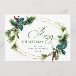 クリスマスパインコーン企業のグリーティ素朴ング シーズンカード