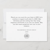 クリスマスパインコーン企業のホリ素朴デイ サンキューカード (裏面)