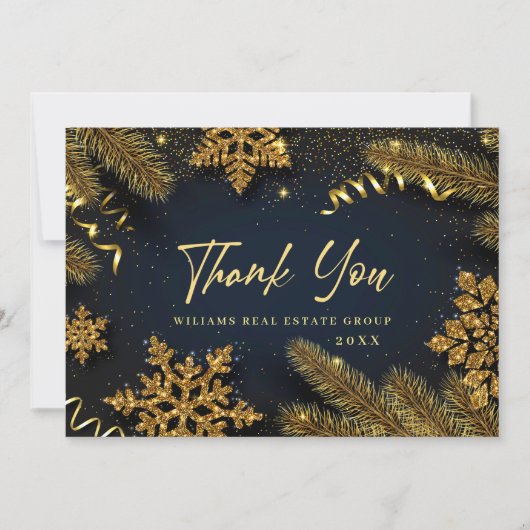 クリスマスパインコーン企業のホリ素朴デイ サンキューカード (正面)