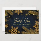 クリスマスパインコーン企業のホリ素朴デイ サンキューカード (正面/裏面)