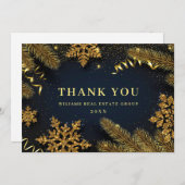 クリスマスパインコーン企業のホリ素朴デイ サンキューカード (正面/裏面)