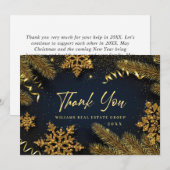 クリスマスパインコーン企業のホリ素朴デイ サンキューカード (正面/裏面)