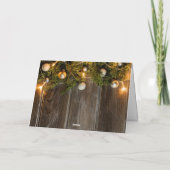 クリスマスパインコーン素朴グリーティングボー シーズンカード (裏面)