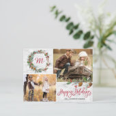 クリスマスパインコーン2写真樺の木バークホリデー ポストカード (スタンド正面)