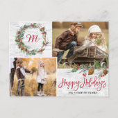 クリスマスパインコーン2写真樺の木バークホリデー ポストカード (正面)