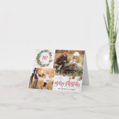 クリスマスパインコーン2写真樺の木樺の木折り畳み シーズンカード (正面)