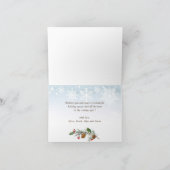 クリスマスパインコーン3枚の写真グリーティングフォールディング シーズンカード (内部)