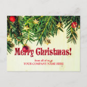 クリスマスパインコーン |あいさつ文かわいい ポストカード (正面)
