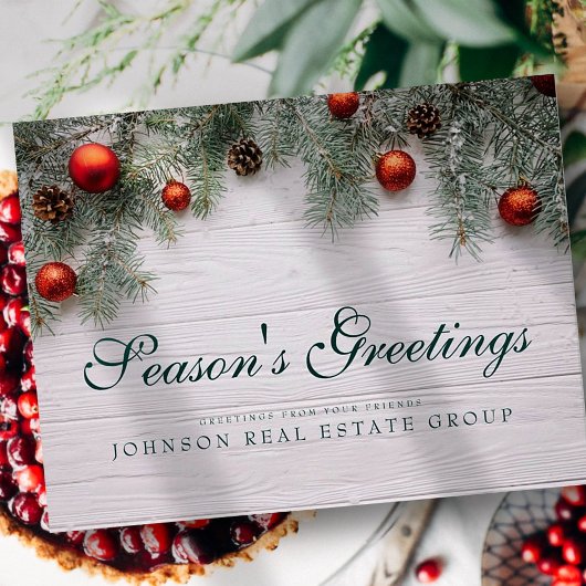 クリスマスパインコーン |シーズンの挨拶 ポストカード