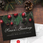 クリスマスパインコーン |シーズンの挨拶 ポストカード<br><div class="desc">ビジネスロゴの追加利用可能な場所： http://www.zazzle.com/store/selectpartysupplies</div>