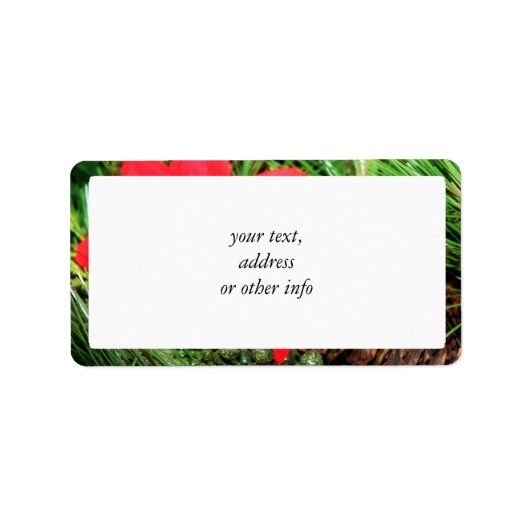 クリスマスパインコーン&ポインセチア ラベル (正面)