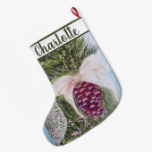 クリスマスパインコーン ラージクリスマスストッキング (裏面 (吊り時))