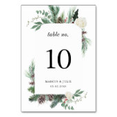 クリスマスパインツリーエレガントな結婚式台番号 テーブルナンバー (裏面)