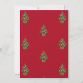 クリスマスパインツリーオレンジレッドクリスマスパーティー 招待状 (裏面)