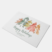 クリスマスパインツリーズウォーターパーソナライズされたカラー ドアマット (アングル)