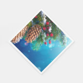 クリスマスパインツリーズパインコーン雪の果実 スタンダードランチョンナプキン (角)