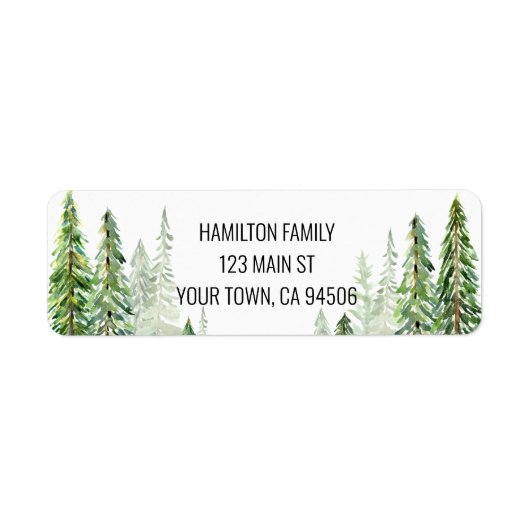 クリスマスパインツリーズ差出人住所ラベル ラベル (正面)