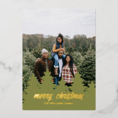 クリスマスパインツリーフォイルホリデーカード 箔シーズンカード (正面)