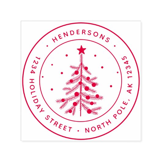 クリスマスパインツリー差出人住所 セルフインキングスタンプ (デザイン)