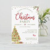 クリスマスパインツリー誕生日パーティーの招待 招待状 (スタンド正面)