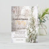 クリスマスパインツリー雪企業のクリスマスパーティー 招待状 (スタンド正面)