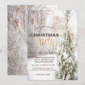 クリスマスパインツリー雪企業のクリスマスパーティー 招待状 (正面/裏面)