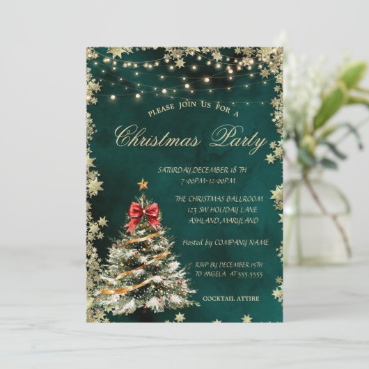クリスマスパインツリー、星グリーンクリスマス会社 招待状 (スタンド正面)