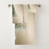 クリスマスパインツリー，雪片 バスタオルセット (インサイチュ)