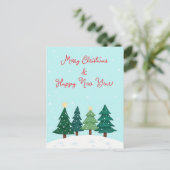 クリスマスパインフォレストツリーメリークリスマス ポストカード (スタンド正面)