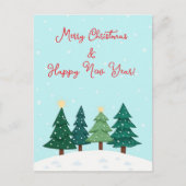 クリスマスパインフォレストツリーメリークリスマス ポストカード (正面)