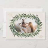 クリスマスパインフレームエレガントリース2トーン写真 シーズンカード (正面)