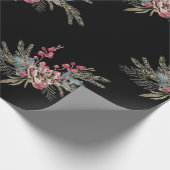 クリスマスパインブラック ラッピングペーパー (角)