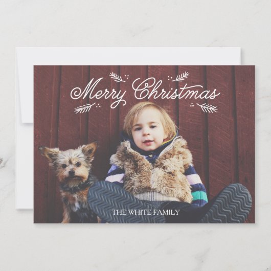 クリスマスパインホリデーフォトカード シーズンカード (正面)