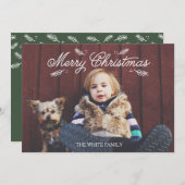 クリスマスパインホリデーフォトカード シーズンカード (正面/裏面)
