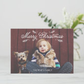 クリスマスパインホリデーフォトカード シーズンカード (スタンド正面)