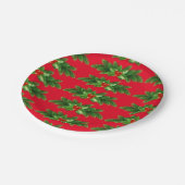 クリスマスパインホリーアンドベリー紙プレート ペーパープレート (アングル)