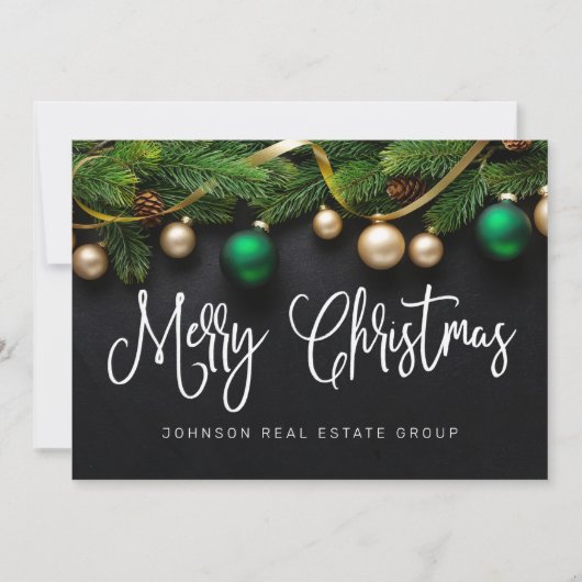 クリスマスパインメリークリスマスビジネス シーズンカード (正面)